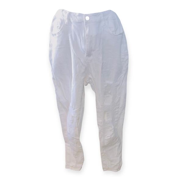 White Ripped Skinny Jeans - Picture 1 of 4